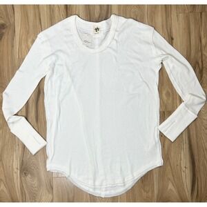 Free People Colby Thermal Top Women's L Ivory We The Free Thumbhole Soft Grunge